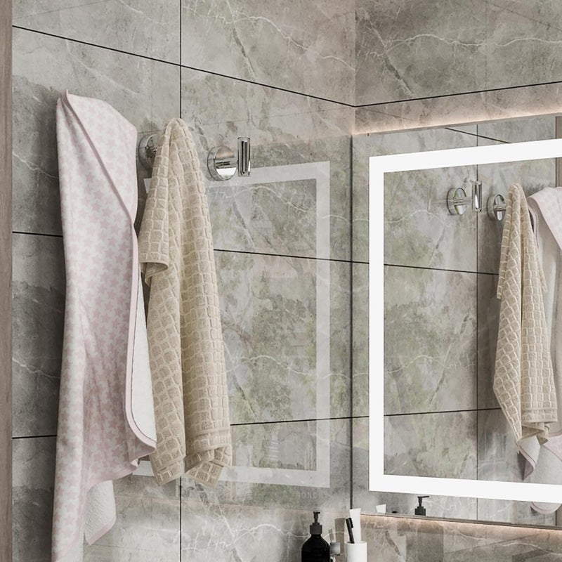 Homagic Towel Hooks for Bathroom 2 Packs Screw- in Chrome Finish Wall Mount Towel Holder Towel Rack, Heavy Duty Robe Coat Loofah Hooks for Shower, Kitchen,Hotel, Pool Tile, Brick Modern Style Decor Wall Hooks - Image 5